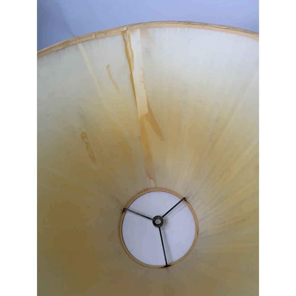 Vintage Ivory Pleated Fabric Large Lamp Shade 12x16
